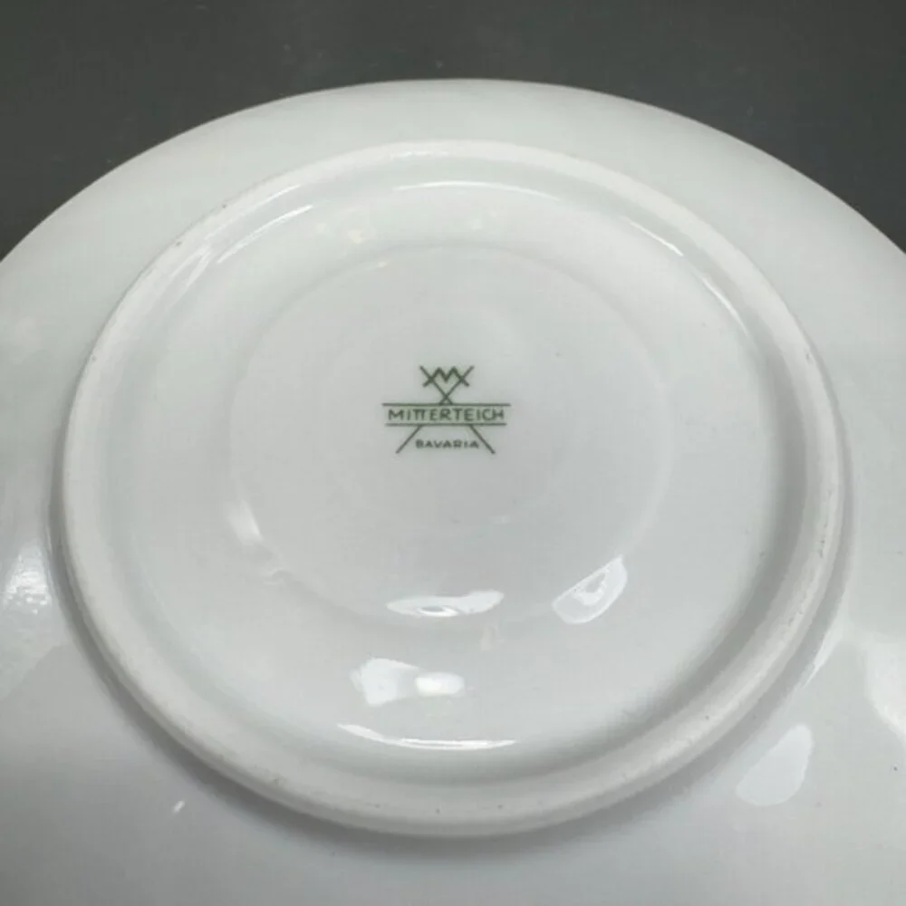 Mitterteich Bavaria Germany Fine Porcelain‎ Teacup Saucer Set Heavy Gold Pattern